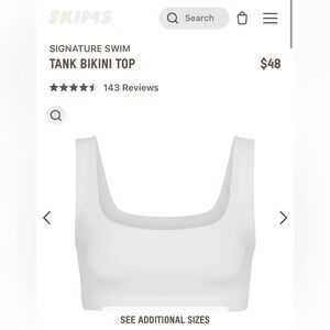 NWT SKIMS Tank Bikini Top